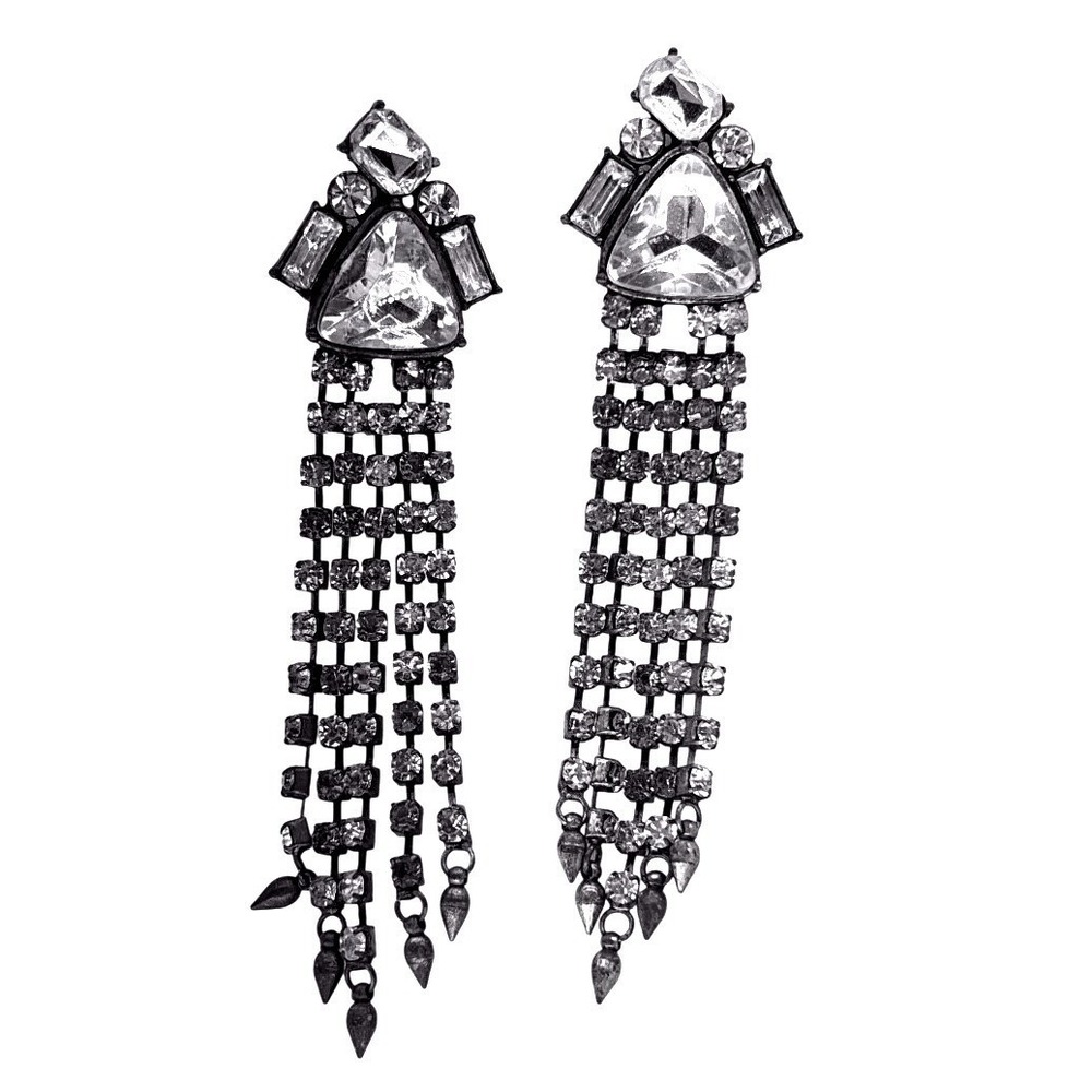 Glamorous Crystal Dangle Drop‎ Earrings Statement Rhinestone Geometric - Picture 2 of 4